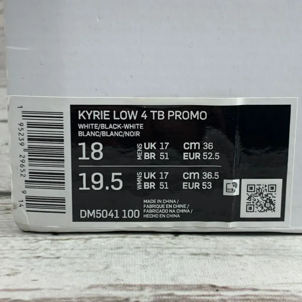 Nike Kyrie 4 TB Promo‎ White Black DM5041-100 Basketball MEN'S [US SIZE 18] NIB